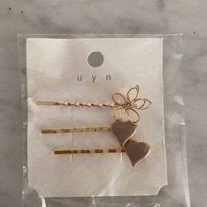 Korean faux pearl and gem hair clips